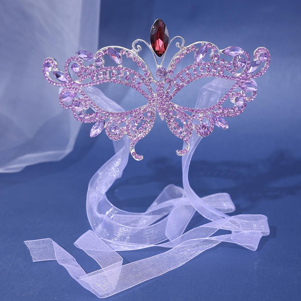 Women Crystal Masquerade Mask Rhinestone Fancy Mask Evening Party Mask for Masquerade Ball Banquet Cosplay