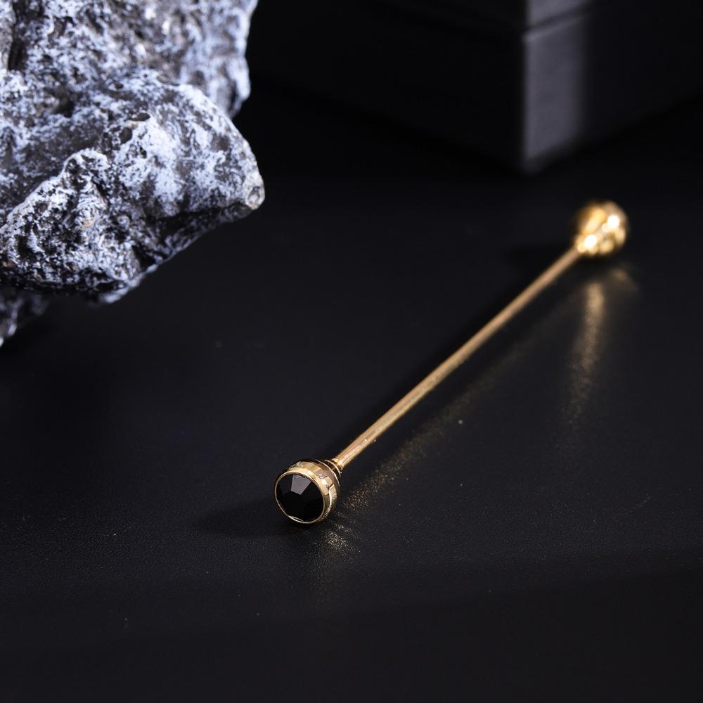 Spiral Buckle Shirt Collar Pin Detachable Neckline Pin Crystal Tie Collar Needle  Men