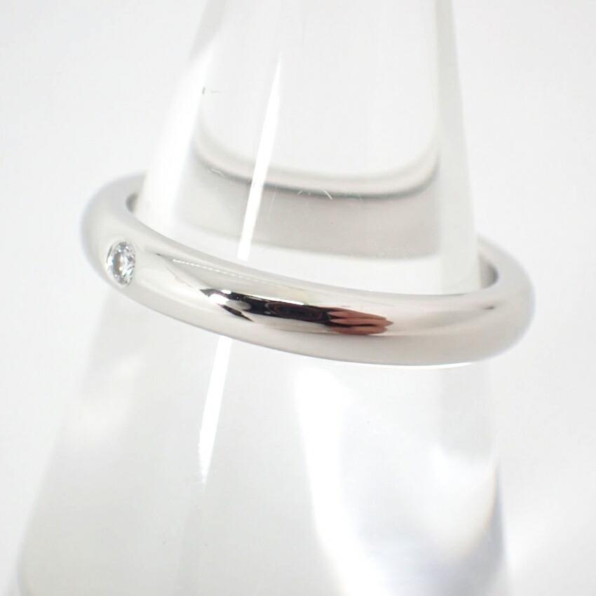 [Pre-owned] TIFFANY Pt950 Diamond Stacking Band Ring, Size 8, J44-7