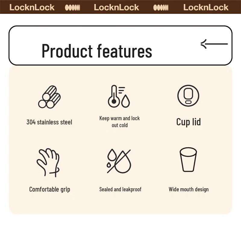 LocknLock Izolovaný hrnek na kávu z nerezové oceli 304