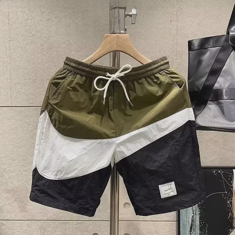 Men's Trendy Summer Color-Block Casual Quick-Dry Sports Beach Shorts