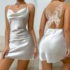 Sexy Strapless Dress with Backless Lace and Butterfly-shaped Design for a Fitted Short Skirt