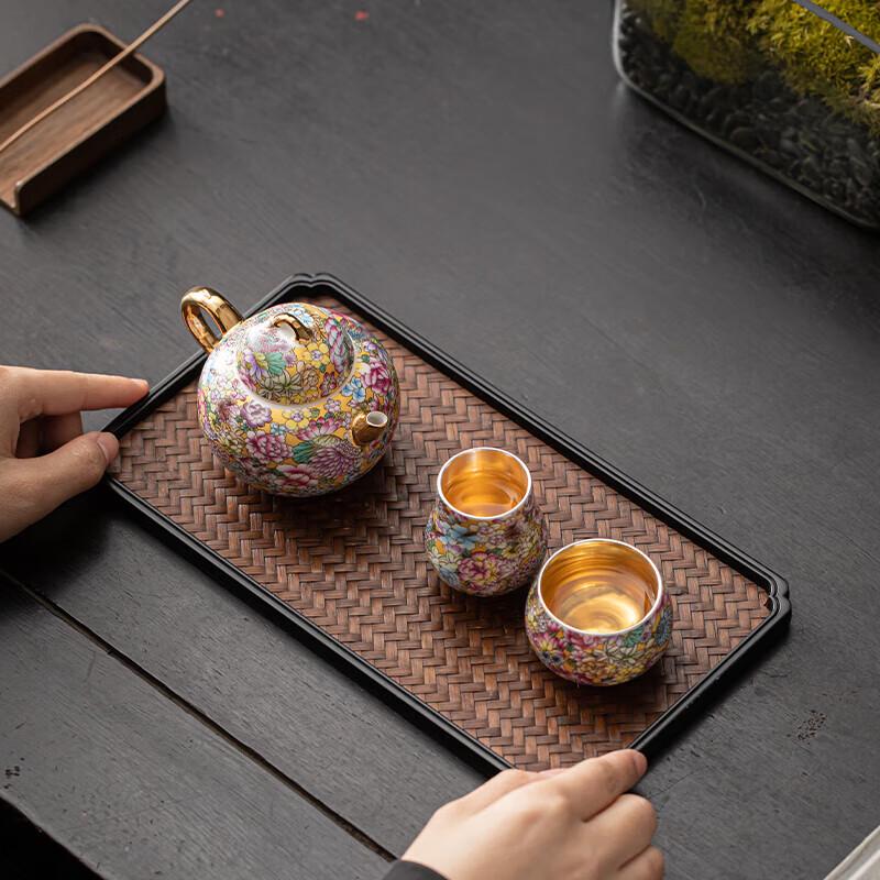 Sux Ceramic Gilded Silver Kung Fu Tea Set