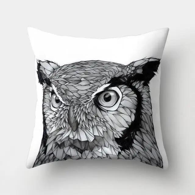 45X45Cm Decorative Sofa Bed Decorative Pillowcase Owl Pattern Polyester Throw Pillow Living Room Cushion Cover