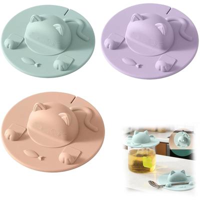 Silikon-Tassenabdeckungen, -Entworfene Tassenabdeckung mit Teebeutelhalter Tassendeckel für Kaffee Milchtee