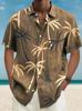 Europäischer und amerikanischer Stil Hawaiianisches Hemd Herren Freizeit Vielseitig Mode 1D bedrucktes Kokospalmenmuster Kurzarm
