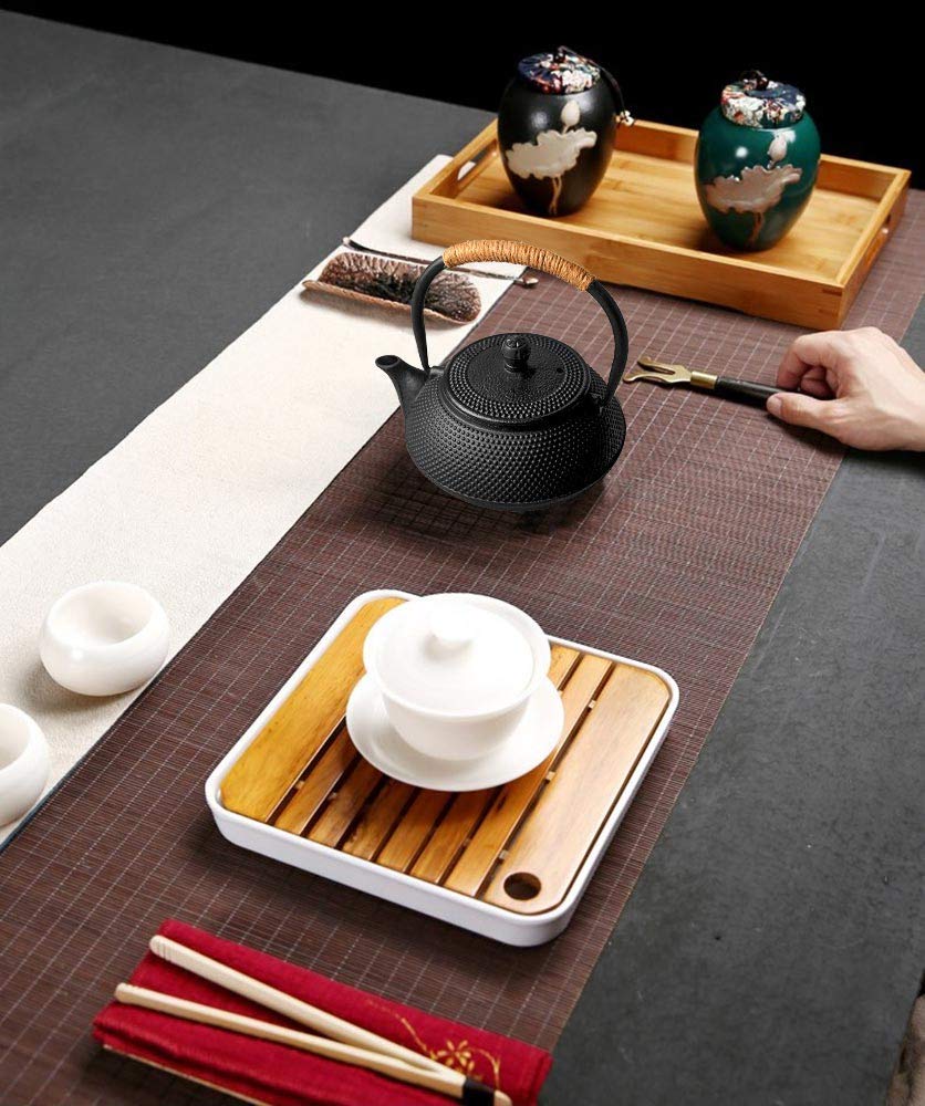 HwaGui Iron Teapot, 600ml, Induction Compatible, Direct Heat, Iron Kettle, Iron Supplement