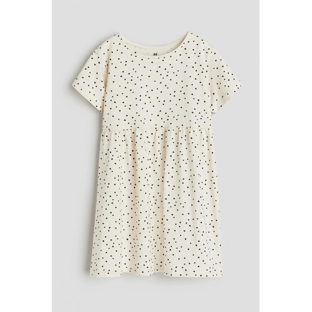 

Платье из хлопкового трикотажа HM, белое сердце, натуральное белое сердце