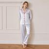Seidenpyjama-Set mit Schmetterlingsstickerei - Damen Maulbeerseide Zweiteiler für Frühling/Sommer