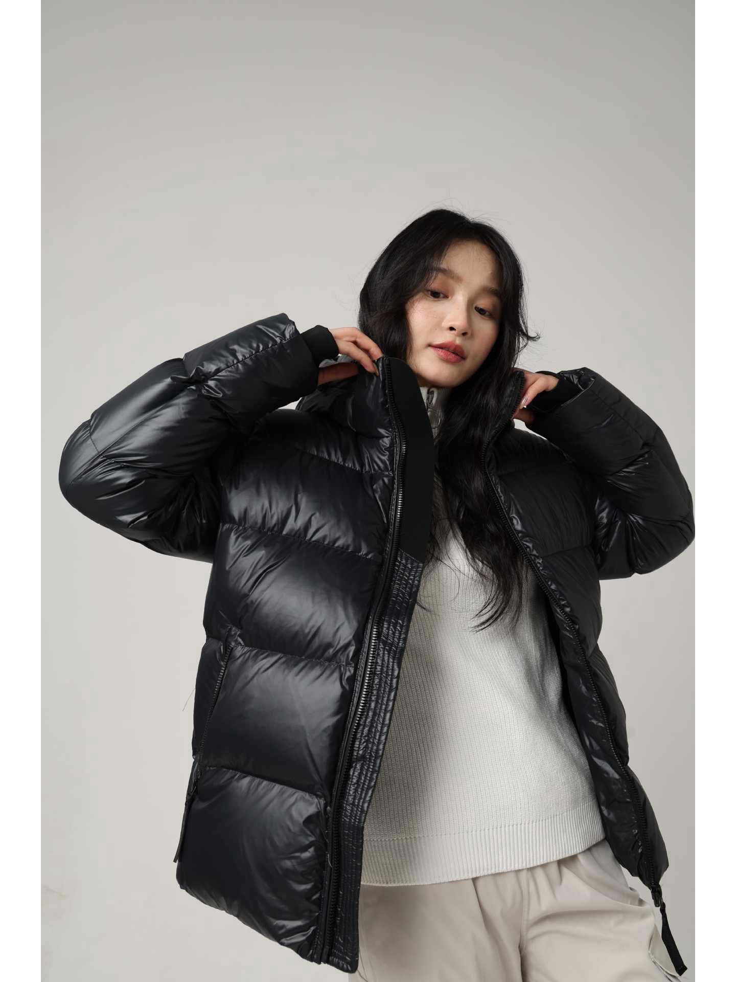 

Черно-золотая пуховая куртка с капюшоном - Утепленное зимнее пальто для мужчин и женщин XXL чёрный