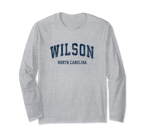 Wilson North Carolina NC Vintage Varsity Sports Navy Design Long Sleeve T-Shirt