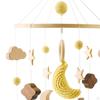 Adorable Baby Crib Mobile for Nursery Decor, Wooden Hanging Bed Bell Toy
