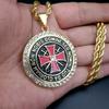 Croix de Malte Chrétienne Symbole Pendentif Homme Croisé Chrétien Guerrier Saint Mode Bijoux Collier Tendance Religieuse