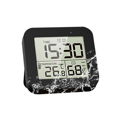 Aninako Clock Digital Clock Splashproof Waterproof Timer Thermometer Hygrometer Digital Stand Wall Hanging Digital Clock Alarm LCD Display Bath Clock