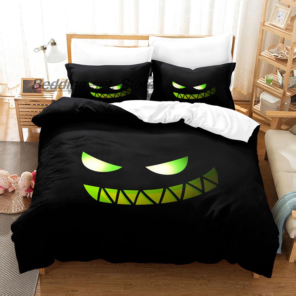 Hip Hop Angry Geometry Dash Bettwäsche Set Einzel Twin Voll Königin King Size Bett Set Spiel Schlafzimmer Bettbezug Sets Anime Bett
