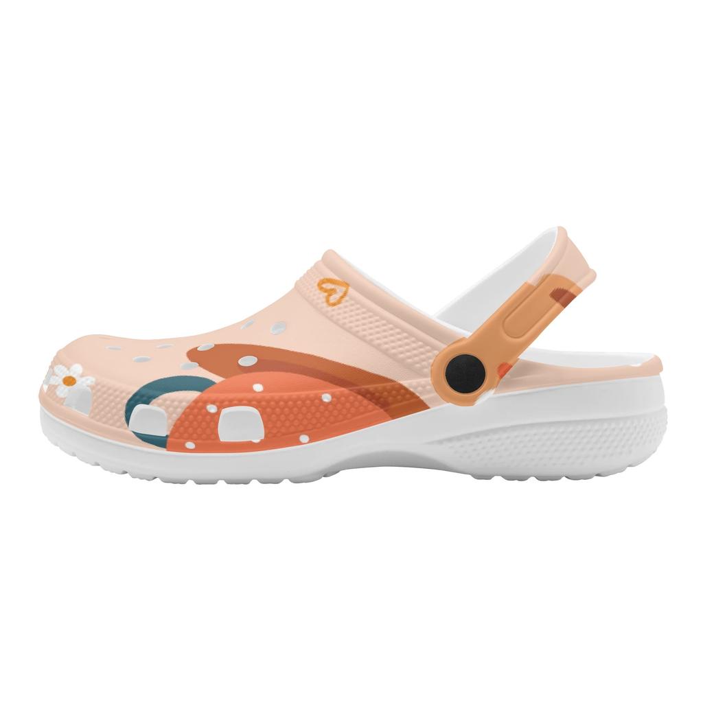 White Printed EVA Clogs Men Women Ventilated Breathable Slip On Casual Footwear Soft Sole Summer Sandals Summer Daily Wear