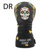 Mexico Skull Golf Headcovers, Single, White and Black (Black, Set of 4) for Driver, Driver, 460cc, 440cc, Wood, Fairway Wood, Utility, and UT Golf Clu