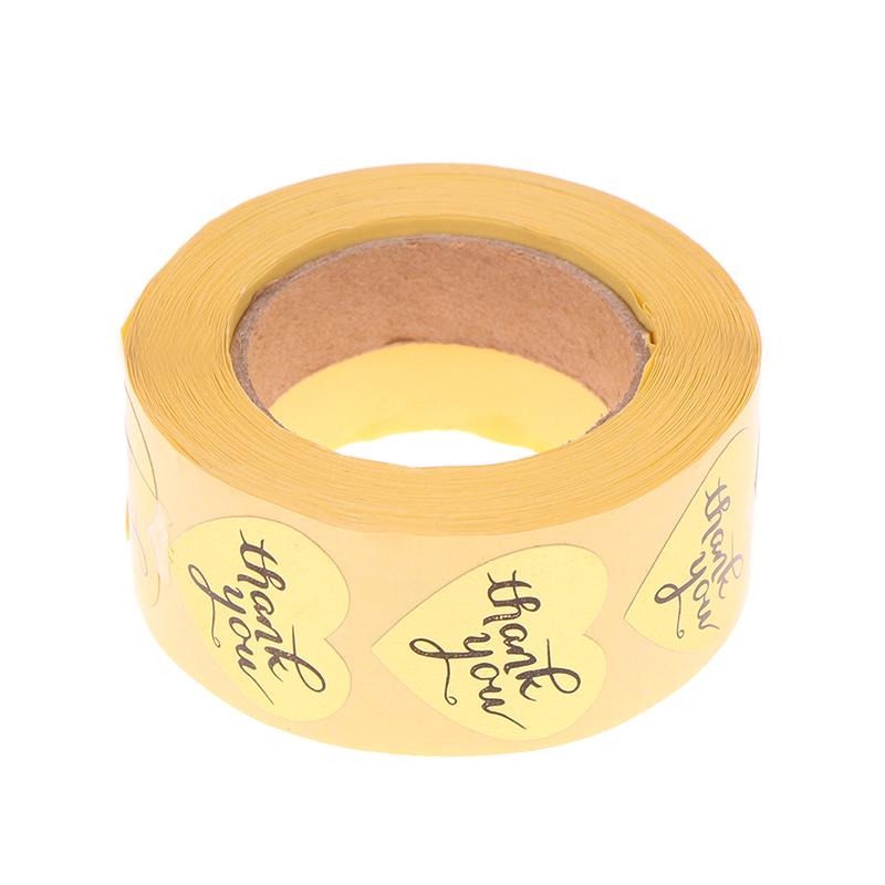 

500 Наклеек Спасибо Мини Сделай Сам Крафт Золотые Наклейки в Форме Сердца Свадебный Сувенир