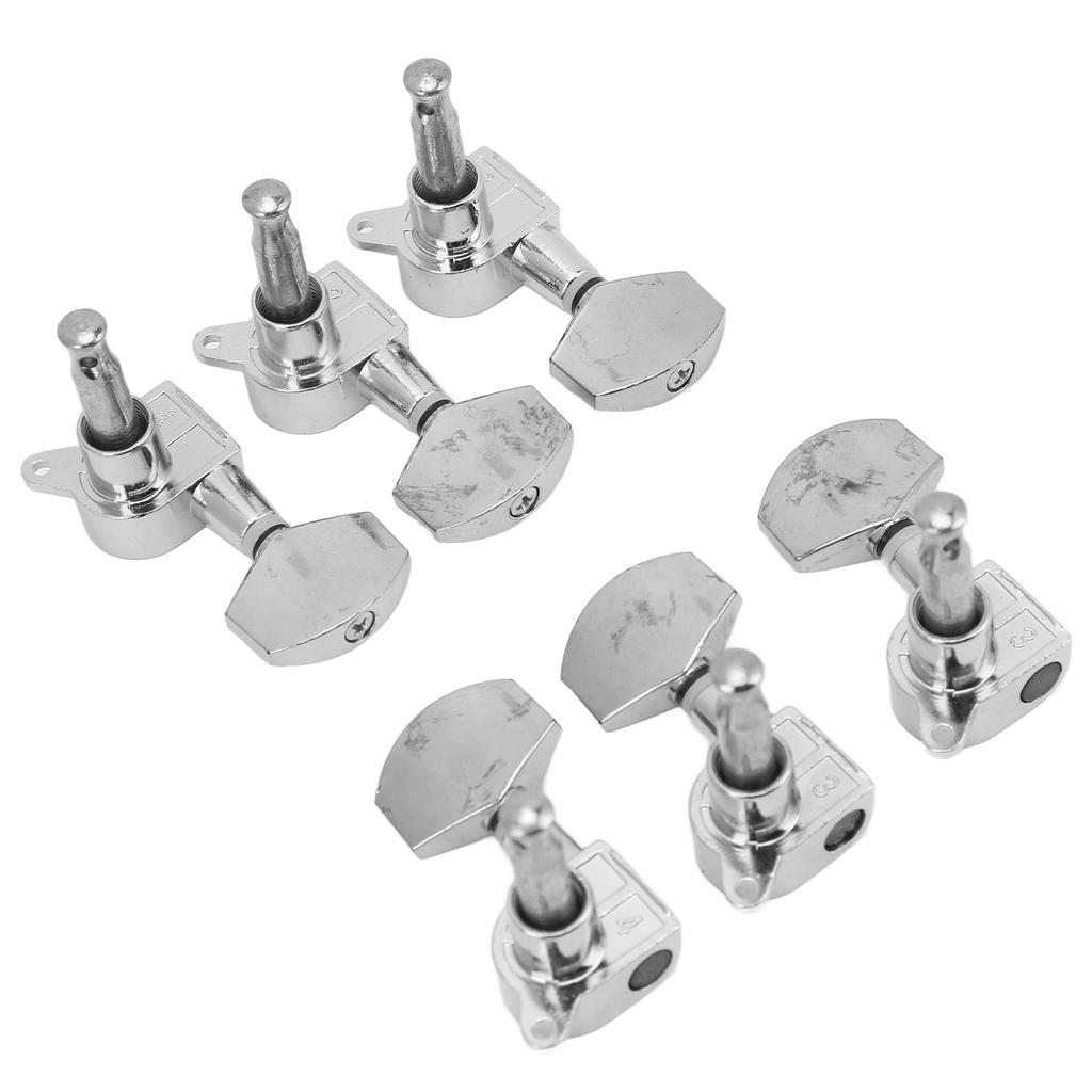 Stimmschlüssel für Gitarrensaiten, vollständig geschlossen, quadratischer Kopf, Stimmknöpfe mit Schrauben, Muttern, Unterlegscheiben, Teile, Silber
