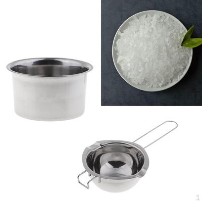 Klares Wachs + 2 Stück Edelstahl-Kerzenschmelztiegel