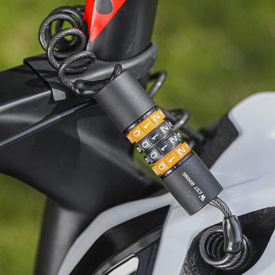 Cable Helmet Lock Quick Locking Waterproof 4-digit Password Anti-theft Motorcycle Helmet Password Lock Bike Supplies