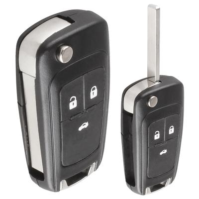 Black 3 Buttons Replacement Key Remote Fob Shell Case No Chip with Uncut Car Flip Key for Opel