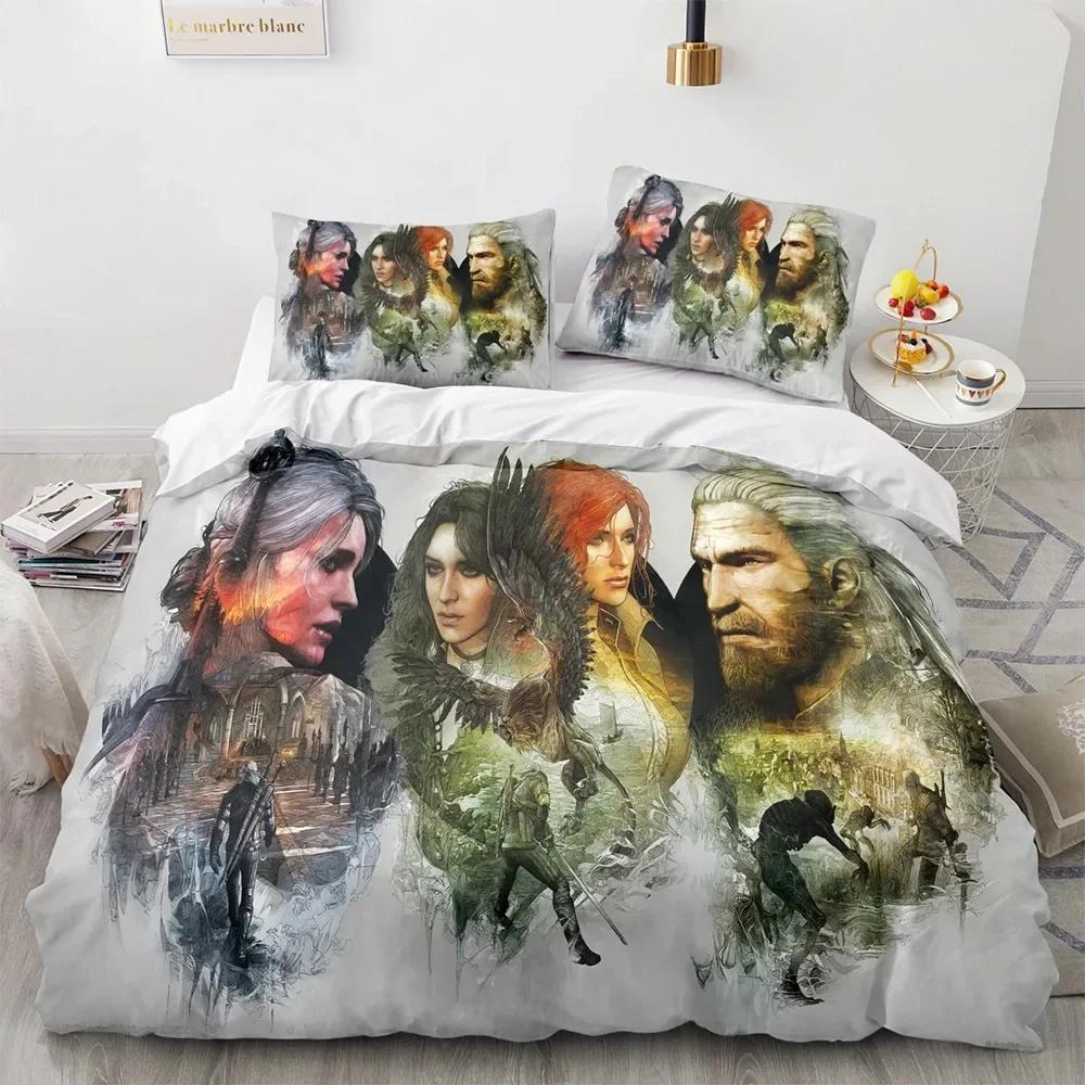 3D The Witchers Kids Adult Home Printed Bed Set Duvet Cover Pillowcase Bedding Set Linen Sheet Quilt Cover Full Queen King Size