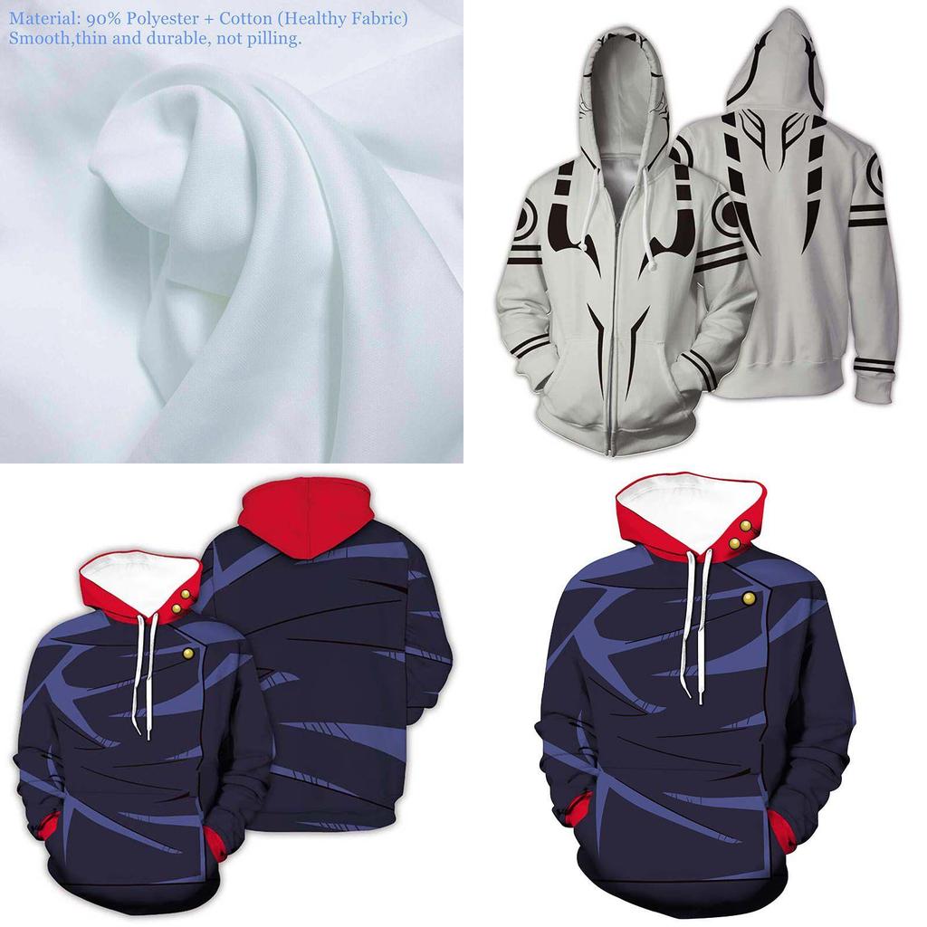 Stilvolle Jujutsu Kaisen Hoodies für Herren mit lebhaftem 3D-Druckdesign