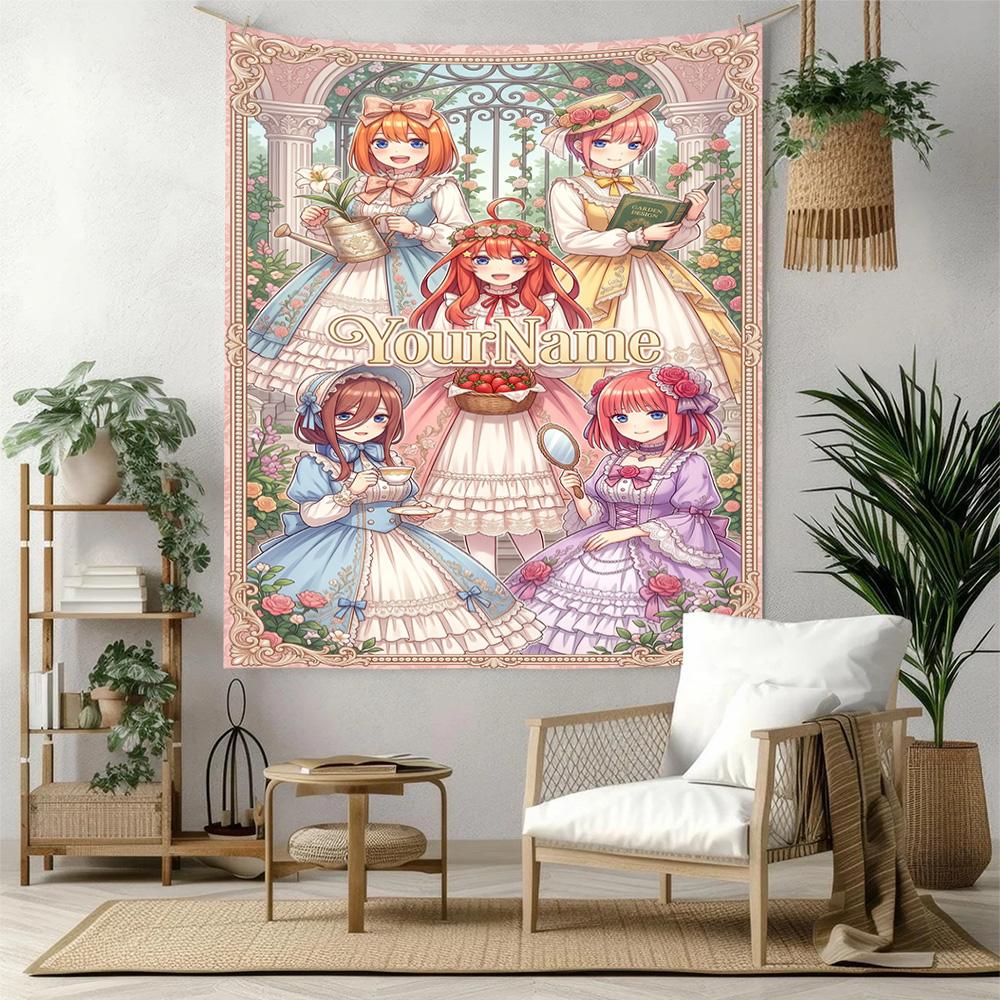 Quintessential Quintuplets Custom Your Name Wall Decor Tapestry Art For Pet Memorial Birthdaywedding Party Backdrop Family Gift