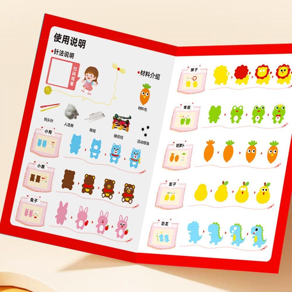 Hand-eye Coordination DIY Sewing Toy Multicolor Doll Sewing Material Kit Cartoon Animal Doll  Gift