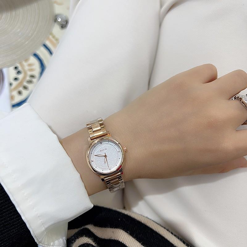 Round Style Fashion Watch Femininity Steel Belt Women'S Watch Light Luxury