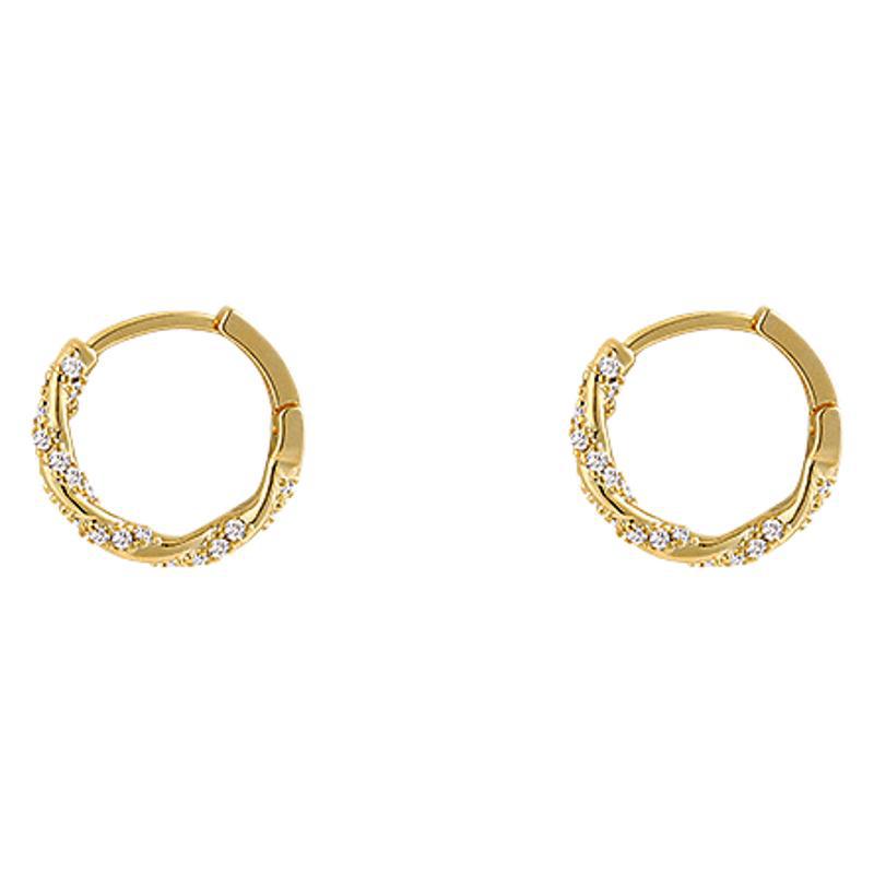 Cubic Zircon Earrings Circle Niche Unique Earrings Female Gold High-level Sense of Ear Buckle Elegant Simple Lightweight Minimalist Hoop Earrings