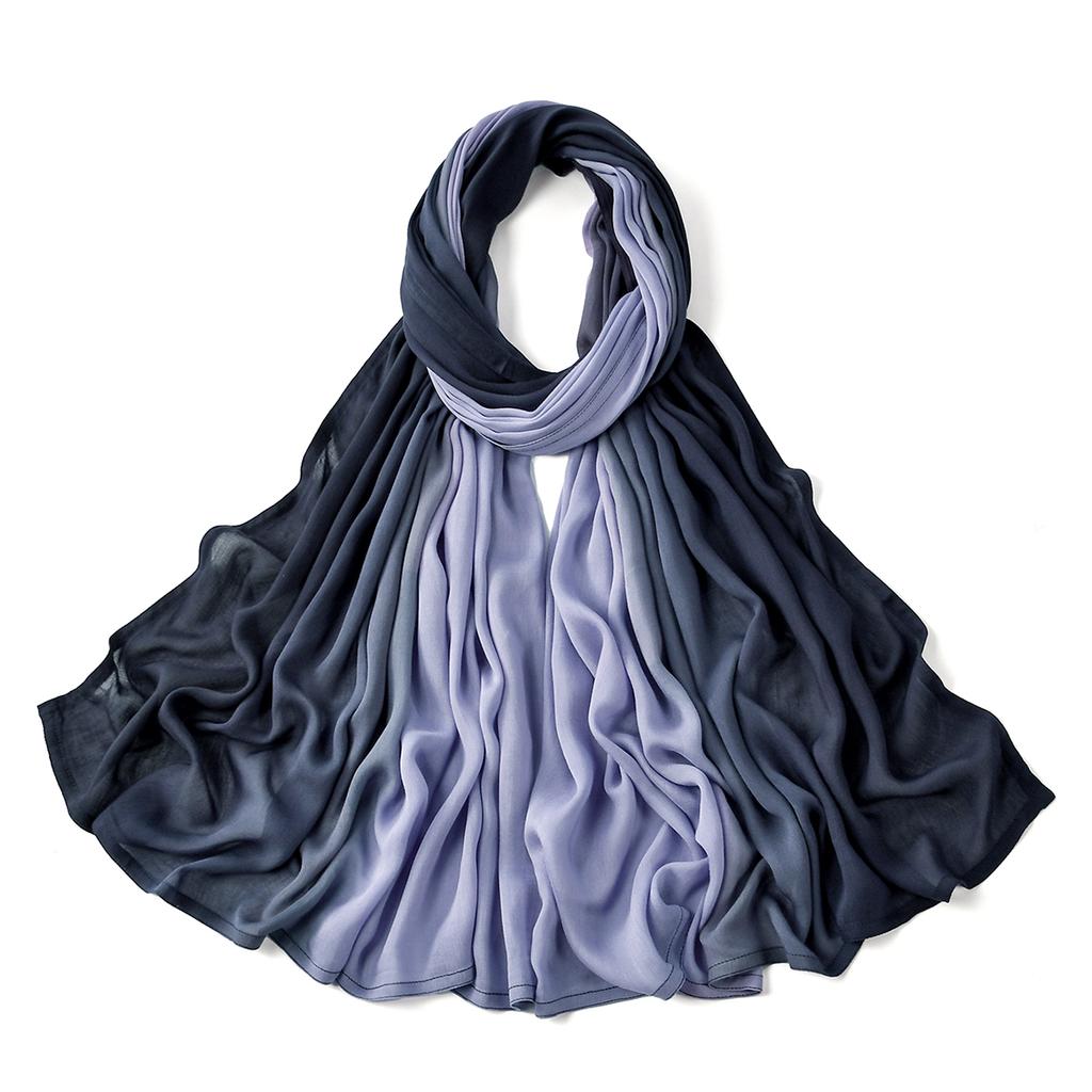 Gradient Cotton Rayon Hijabs Scarf Solid Headscarf Wraps Big Size Plain Long Shawls Muslim Women Hijab Islamic Turban Headbands