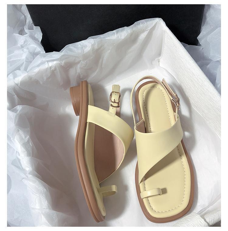 2025 New Summer Casual Toe Simple Vacation Korean Version Sweet Niche Designer Fairy Sandals