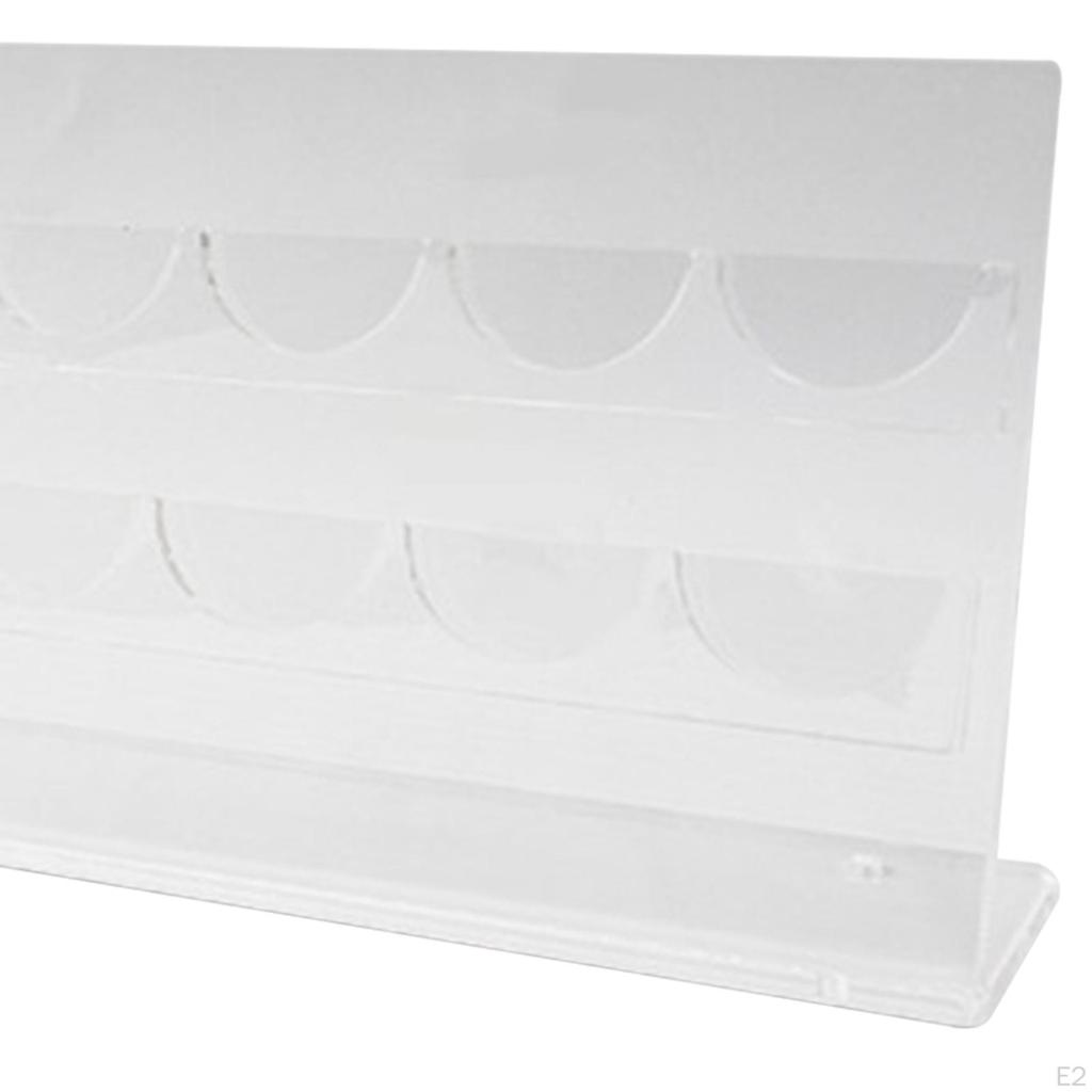 Acrylic Chip Display Rack, Storage Rack Holder 2 Row for Cabinet Living
