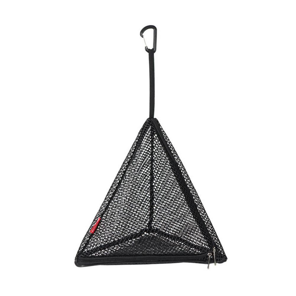 Triangular Hanging Mesh Bag with Hook Camping Organizer Mesh Hanging Basket Net Camping Dry Net Outdoor Zipper Storage Bag