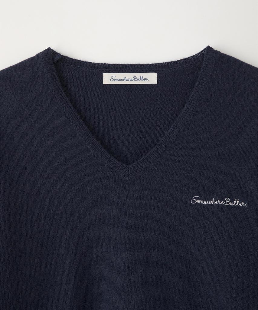Sseomweeobeoteo Roe V-Neck Knit - Navy
