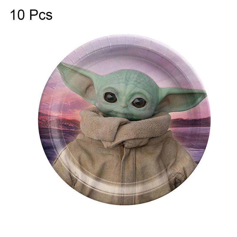 Decoración Suministro Fiesta Cumpleaños Tema Yoda Niños Con Platos Vasos Pancarta Globos**
