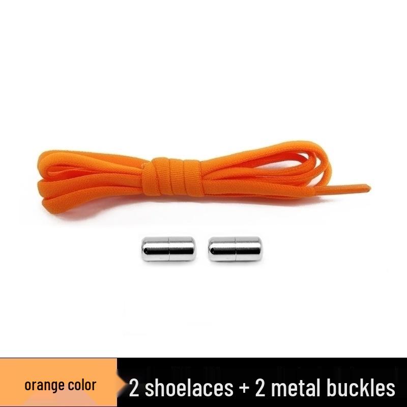 Semicircular No-Tie Elastic Shoelaces with Metal Capsule Buckle Shoe Accessories