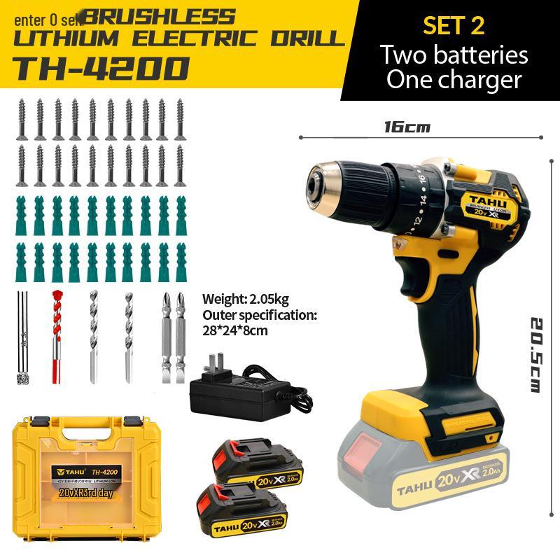 Dual-Purpose Electric Drill & Screwdriver with Two Batteries and Charger