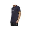 Adidas Solid Color Brand Logo Print Round Neck Short Sleeve T-Shirt Men Tops Blue FM6219