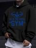 American/European Style Unisex Autumn/Winter Printed Hoodie Long-Sleeve Sweatshirt, OLD SCHOOL GYM Fitness Printed Hoodie Sweatshirt, Vintage Weightli