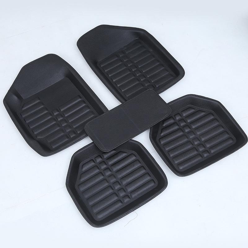 Universal RHD Car Floor Mats: Full Surround Silk Ring Embossed Leather