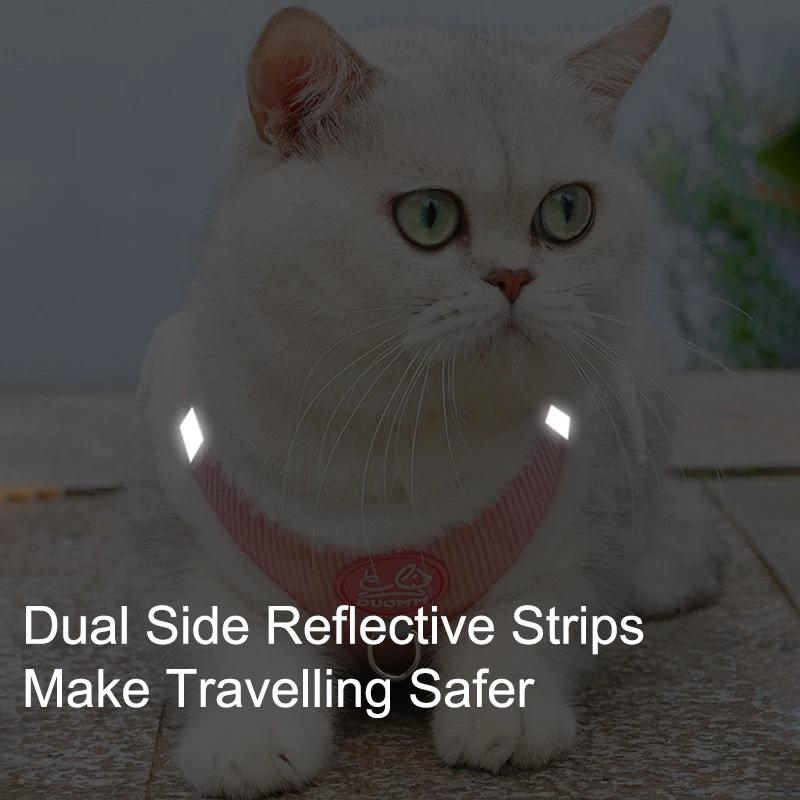 Warmes reflektierendes Katzengeschirr und Leine-Set, verstellbare Haustierweste für Katzen, Welpengeschirr, Haustier-Gehleine, Leine, Katzenzubehör