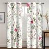 Vikama Spring Summer Fresh Floral Print Curtains Privacy Protecting Home Decor Living Room Bedroom Study Bathroom Curtain Polyester Washable Ready