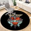 1PC Bon Jovi Band Logo Office Round Rug - Perfect for Office or Study Decor, Non-Slip Backing, Decorative Floor Mat Yy250916052