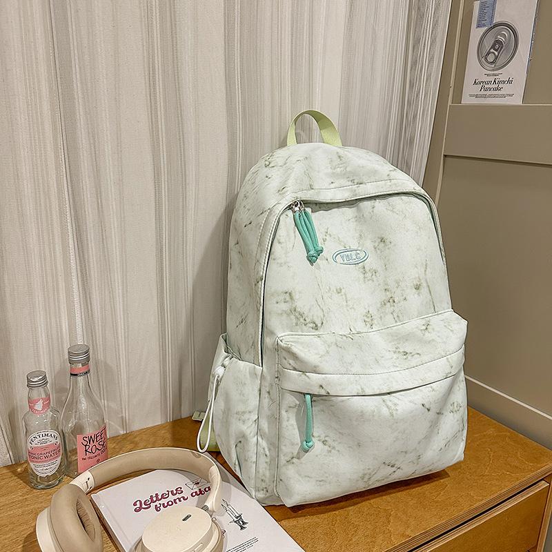 School Bag Large Capacity Campus Backpack for Women, Korean Style Middle School Student Simple Tie-dye, High School Backpack INS Style Japanese Style
