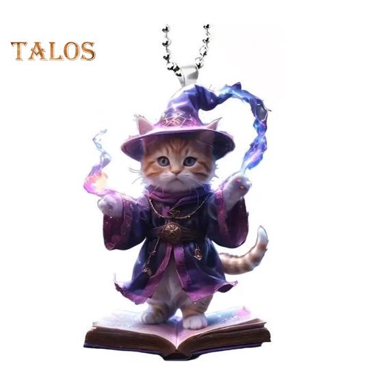 

Декоративная акриловая подвеска в виде зеркала заднего вида в виде котенка с шнурком, легко подвешивается, симпатичное украшение на рождественскую елку Cat