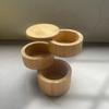 Multifunctional Bamboo Condiment Container Swivel Lid Kitchen Condiment Pots  Kitchen Organizer