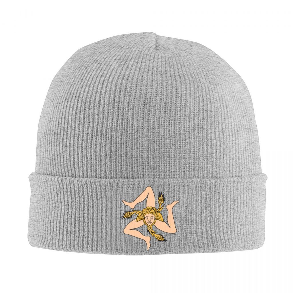 Sicily Sicilia Flag Knitted Hat Beanie Winter Hats Warm Fashion Caps Men Women
